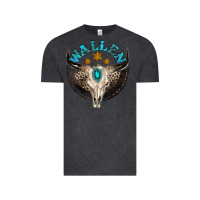 Vintage Black wallen with bull skull Vintage Tee - NancyCooperArtShop