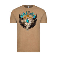 Vintage Coffee wallen with bull skull Vintage Tee - NancyCooperArtShop