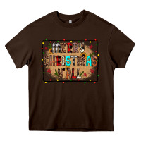Chocolate Brown merry christmas y'all Heavy Core Tee - JahusDesignShop