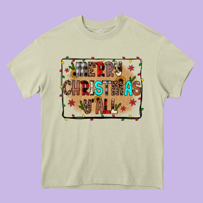 Merry Christmas Y'all Heavy Core Tee Designed By Jahusdesignshop