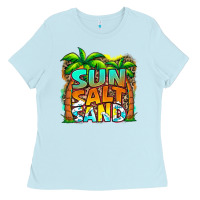 Baby Blue sun salt sand summer Ladies Tee - Jasminsmagicworld