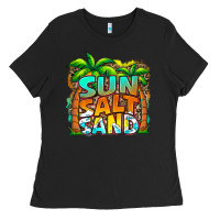 Black sun salt sand summer Ladies Tee - Jasminsmagicworld