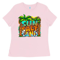 Bubblegum Pink sun salt sand summer Ladies Tee - Jasminsmagicworld