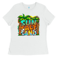 White sun salt sand summer Ladies Tee - Jasminsmagicworld