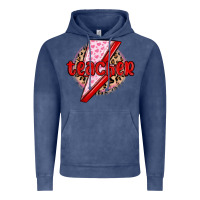 Vintage Denim teacher lightning bolt valentines day Vintage Hoodie - MaliasSmallBusiness