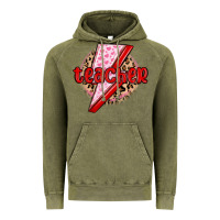 Vintage Olive teacher lightning bolt valentines day Vintage Hoodie - MaliasSmallBusiness