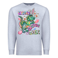 Heather Grey Easter Saurus Rex Easter Day Premium Sweatshirt - CowGirlArtShop