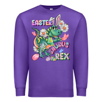 Purple Easter Saurus Rex Easter Day Premium Sweatshirt - CowGirlArtShop