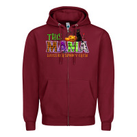Burgundy This mama loves her spooky crew Zipper Hoodie - NancyCooperArtShop