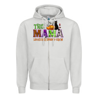 Dove Grey This mama loves her spooky crew Zipper Hoodie - NancyCooperArtShop