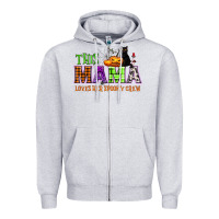 Heather Grey This mama loves her spooky crew Zipper Hoodie - NancyCooperArtShop