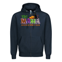Navy This mama loves her spooky crew Zipper Hoodie - NancyCooperArtShop