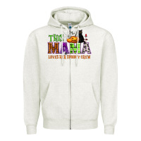 Oatmeal Heather This mama loves her spooky crew Zipper Hoodie - NancyCooperArtShop