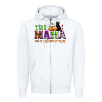 White This mama loves her spooky crew Zipper Hoodie - NancyCooperArtShop
