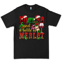 Black ho ho ho and a bottle of merlot Premium Tee - AdoDesignShop