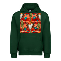 Forest Green bull skull cactus seamless pattern Urban Hoodie - BundleAndBundleShop