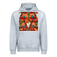 Heather Grey bull skull cactus seamless pattern Urban Hoodie - BundleAndBundleShop
