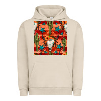 Pigment French Oak bull skull cactus seamless pattern Urban Hoodie - BundleAndBundleShop