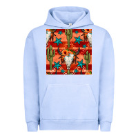 Pigment Grape Ice bull skull cactus seamless pattern Urban Hoodie - BundleAndBundleShop