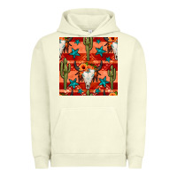 Pigment Pistachio bull skull cactus seamless pattern Urban Hoodie - BundleAndBundleShop
