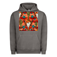 Pigment Tornado bull skull cactus seamless pattern Urban Hoodie - BundleAndBundleShop