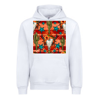 White bull skull cactus seamless pattern Urban Hoodie - BundleAndBundleShop