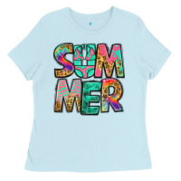 Baby Blue summer leopard tie dye Ladies Tee - Jasminsmagicworld