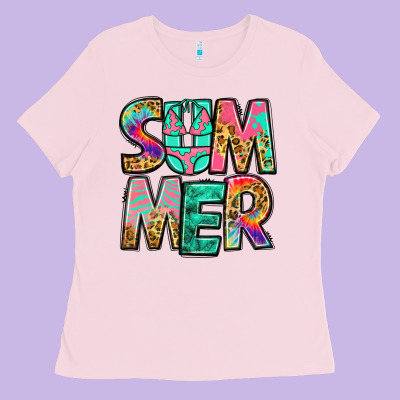 Summer Leopard Tie Dye Ladies Tee Designed By Jasminsmagicworld