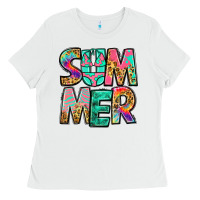 White summer leopard tie dye Ladies Tee - Jasminsmagicworld