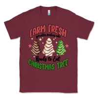 Burgundy farm fresh christmas tree Classic Tee - MaliasSmallBusiness