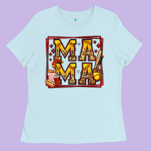 Softball Mama Ladies Tee Designed By Jasminsmagicworld
