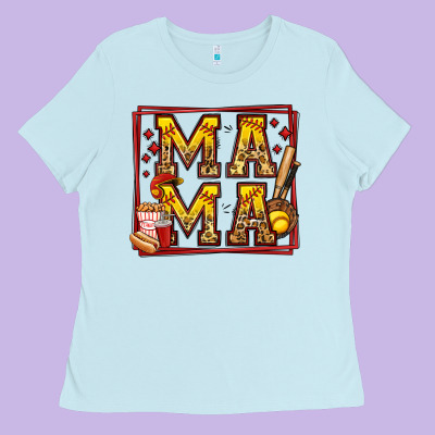 Softball Mama Ladies Tee Designed By Jasminsmagicworld