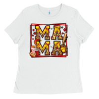 White softball mama Ladies Tee - Jasminsmagicworld