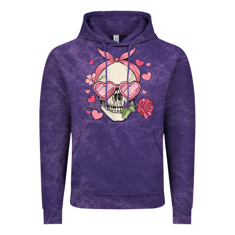 Valentine's Day Skull Vintage Hoodie by MaliasSmallBusiness | Teevron
