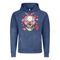 Vintage Denim valentine's day skull Vintage Hoodie - MaliasSmallBusiness