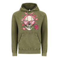 Vintage Olive valentine's day skull Vintage Hoodie - MaliasSmallBusiness