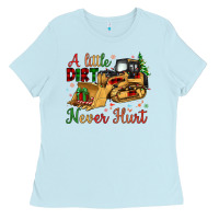 Baby Blue Christmas A Little Dirt Never Hurt Ladies Tee - Artiststas