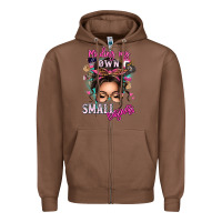 Chestnut minding my own small business messy bun Zipper Hoodie - texasbilliewilder