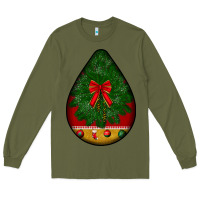 Army Green christmas teardrop Long Sleeve Tee - BundleAndBundleShop