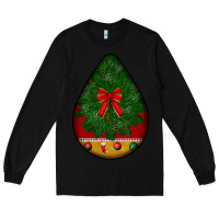 Black christmas teardrop Long Sleeve Tee - BundleAndBundleShop