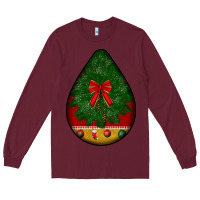 Burgundy christmas teardrop Long Sleeve Tee - BundleAndBundleShop