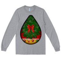 Heather Grey christmas teardrop Long Sleeve Tee - BundleAndBundleShop