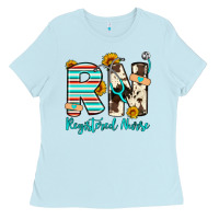 Baby Blue rn registered nurse Ladies Tee - Artiststas