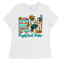 White rn registered nurse Ladies Tee - Artiststas
