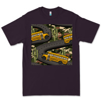 Plum cactus camouflage school bus seamless pattern Premium Tee - BundleAndBundleShop
