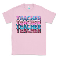 Bubblegum Pink teacher stacked Classic Tee - NancyCooperArtShop
