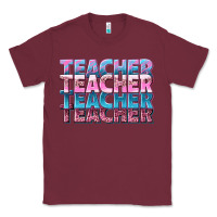 Burgundy teacher stacked Classic Tee - NancyCooperArtShop