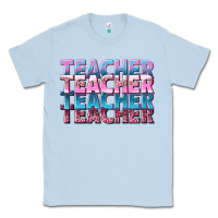 Dusty Blue teacher stacked Classic Tee - NancyCooperArtShop