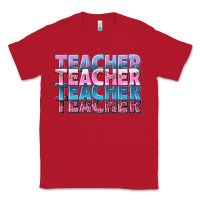 Red teacher stacked Classic Tee - NancyCooperArtShop