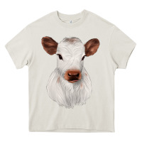 Cream White Cute Calf Heavy Core Tee - JahusDesignShop